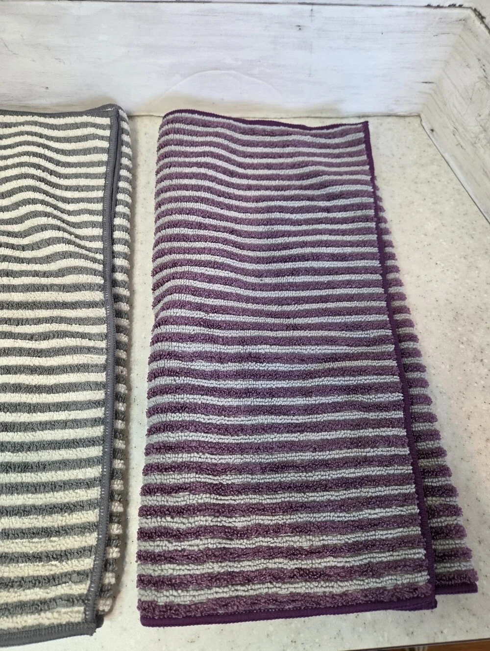 Norwex Body Cloth Hand Towel Set 2 Microfiber Bath Shower Purple Gray 14x27